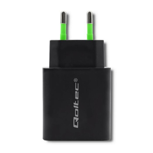 Ładowarka sieciowa | 18W | 5-12V | 1.5-3A | USB typ C PD | USB QC 3.0 | Czarna-4467354