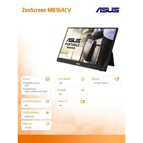 Monitor ZenScreen MB16ACV BK/5MS/EU USB-C-4473955
