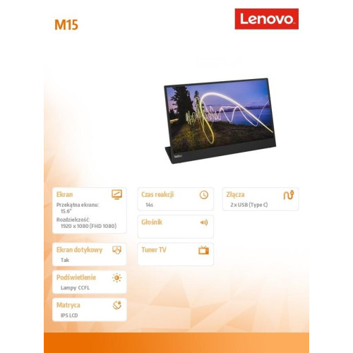Monitor 15.6 ThinkVision M15 WLED LCD 62CAUAT1WL -4474090
