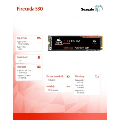 Dysk SSD Firecuda 530 2TB PCIe M.2-4478918