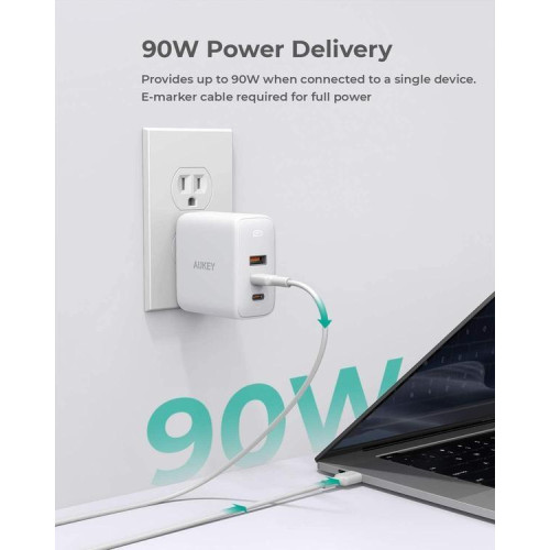 PA-B6S White Omnia Mix GaN ładowarka sieciowa 3xUSB (2xUSB C+1xUSB A) 90W-4485925