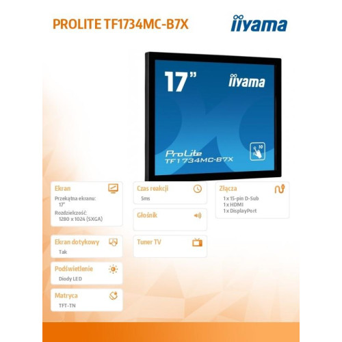 Monitor 17 TF1734MC-B7X TN,POJ.10pkt.HDMI,DP,5:4,IP65-4485959