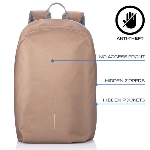 Plecak antykradzieżowy BOBBY SOFT BROWN-4487033