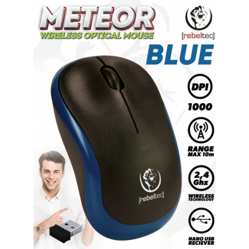 Mysz bezprzewodowa METEOR Niebieska-4488843