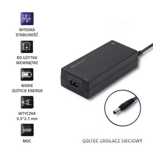 Zasilacz desktopowy 60W | 12V | 5A | 5.5*2.1 |+kabel zasilajcy-4494966