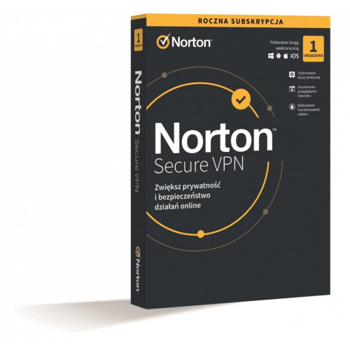 Oprogramowanie Norton Secure VPN PL 1 użytkownik, 1 urządzenie, 1 rok 21420123-4496586