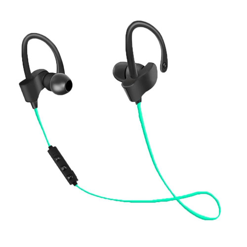 Słuchawki douszne Bluetooth sportowe Czarno-zielone-4498731