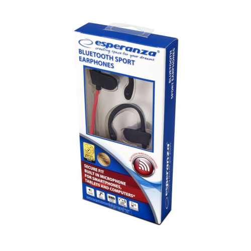 Słuchawki Bluetooth sportowe Czarno-czerwone-4498734