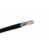 Kabel teleinformatyczny instalacyjny zewnętrzny żelowany kat.6, F/UTP, Fca, drut, AWG 23/1, PE, 305m, szpula Czarny-45