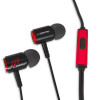 Słuchawki douszne metalowe z mikrofonem Czarno-czerwone-4506014