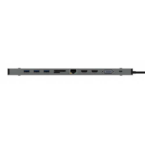 Stacja dokująca IB-DK2106-C Type-C z potrójnym wyjściem wideo, 2x High Speed HDMI typu A, 1x interfejs VGA, trzy interfejsy USB 3.0Single -4502783