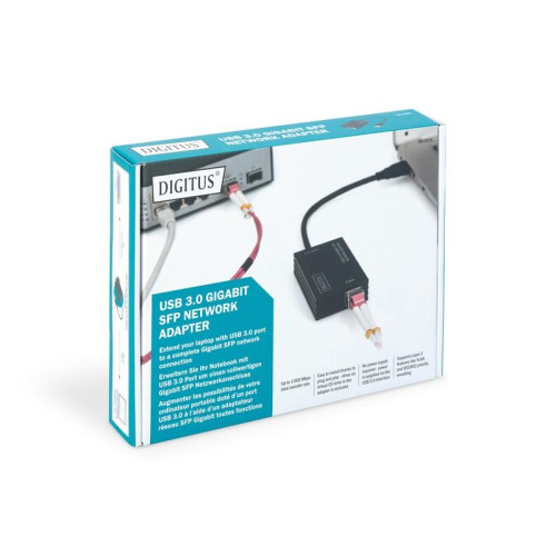 Karta sieciowa przewodowa USB 3.0 A do RJ45 Gigabit SFP Ethernet 1 Gbps Fiber Chipset RTL8153-4508634