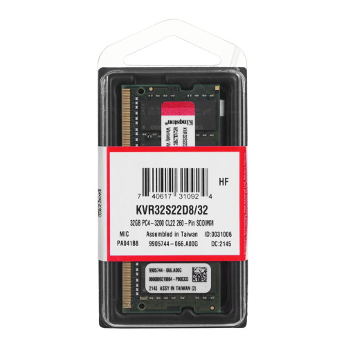 KINGSTON DDR4 SODIMM 32GB 3200MHz CL22 2Rx8-4647190