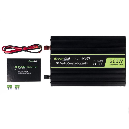 GREEN CELL PRZETWORNICA INV07 12V-230V 300W/600W CZYSTA SINUSOIDA-4662308