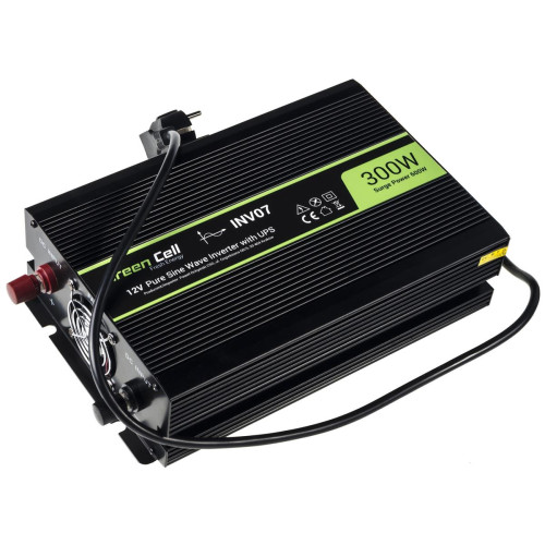 GREEN CELL PRZETWORNICA INV07 12V-230V 300W/600W CZYSTA SINUSOIDA-4662311