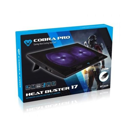 MEDIA-TECH HEAT BUSTER 17, PODKŁADKA CHŁODZĄCA DLA LAPTOPÓW 15,6”-17” MT2659-4736608