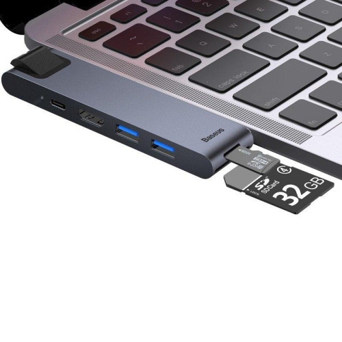 Hub Baseus CAHUB-L0G (2x USB 3.0; kolor szary)-4762415
