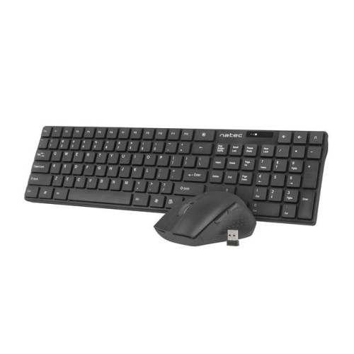 Zestaw klawiatura + mysz membranowa NATEC Stingray NZB-1440 (USB (Radio 2.4 GHz); (US); kolor czarny; optyczna; 1600 DPI