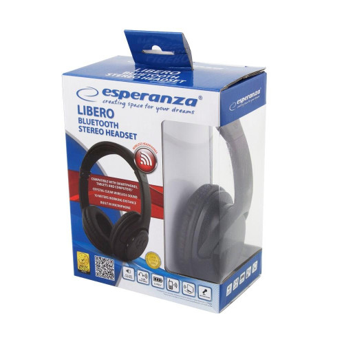 Słuchawki bezprzewodowe Esperanza LIBERO EH163K (kolor czarny)-4762731