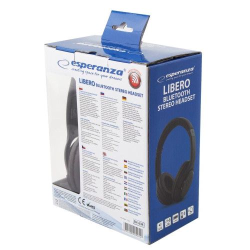 Słuchawki bezprzewodowe Esperanza LIBERO EH163K (kolor czarny)-4762732