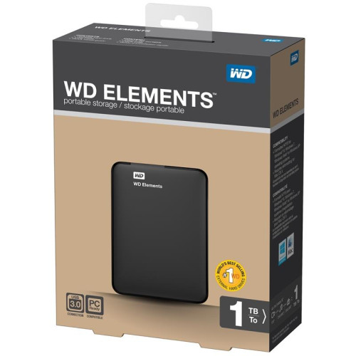 Dysk zewnętrzny HDD WD Elements Portable WDBUZG0010BBK-WESN (1 TB; 2.5