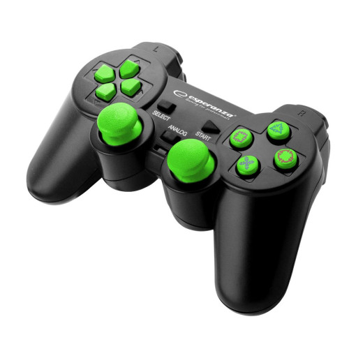Gamepad kontroler Esperanza TROOPER EGG107G (PC, PS3; kolor czarno-zielony)-517117