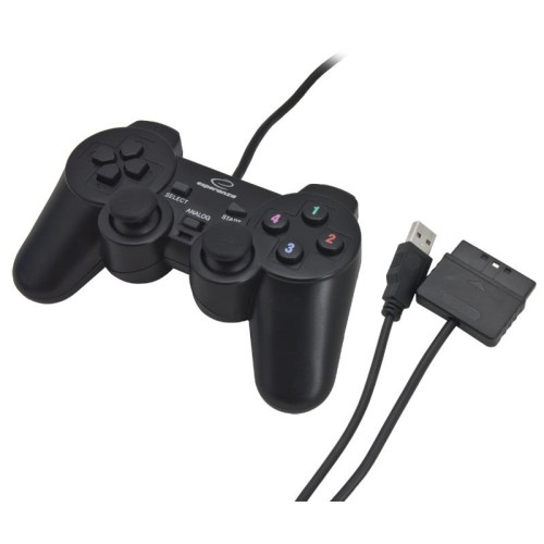 Gamepad Esperanza EG106 (PC, PS2, PS3; kolor czarny)-517167