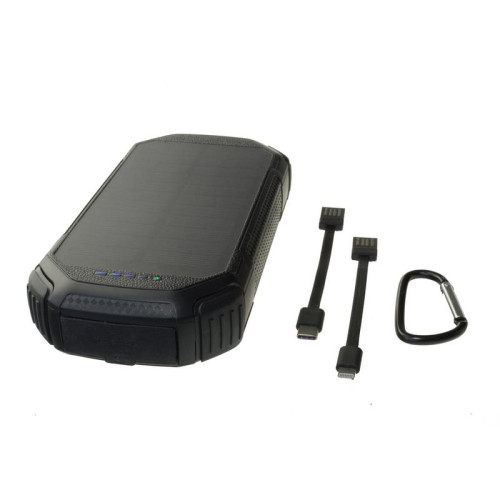 POWERNEED POWER BANK Z PANELEM SOLARNYM 20000MAH LI-POLY PV 1,5W QI 2A USB QC 3.0 LED POWER DELIVERY CZARNY S20000C-5251