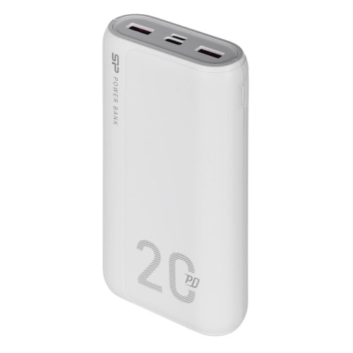 Powerbank Silicon Power QS15 20000mAh QC3.0+PD 2xUSB A, 1x mUSB + 1x USB C, biały-5273708