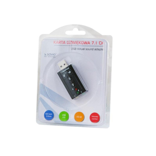 Karta dźwiękowe SAVIO ak-01 (Zewnętrzna; USB 2.0)-531652
