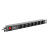 Listwa zasilająca Lanberg PDU-07F-0200-BK (2m; kolor czarny)-5338175