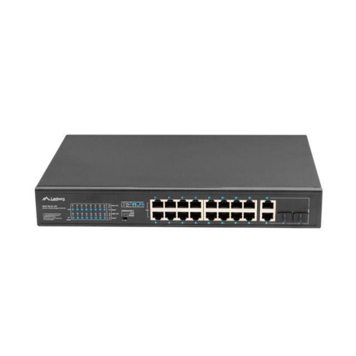 LANBERG SWITCH RACK 19" 16X 100MB POE+/2X COMBO GIGABIT 150W NIEZARZĄDZALNY RSFE-16P-2C-150-5335218