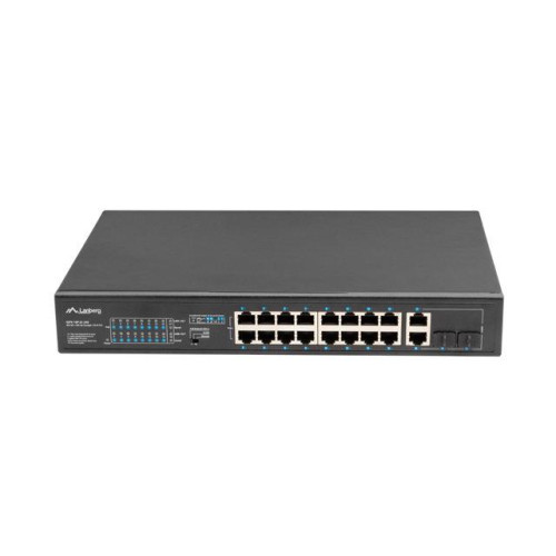 LANBERG SWITCH RACK 19" 16X 100MB POE+/2X COMBO GIGABIT 250W NIEZARZĄDZALNY RSFE-16P-2C-250-5335228