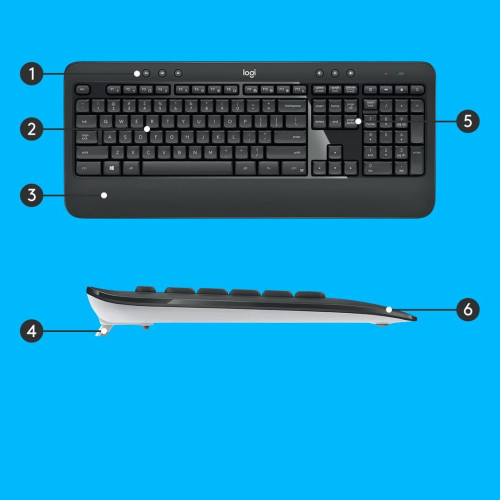 Zestaw klawiatura + mysz membranowa Logitech MK540 920-008685 (USB; kolor czarny; optyczna; 1000 DPI)-5493427