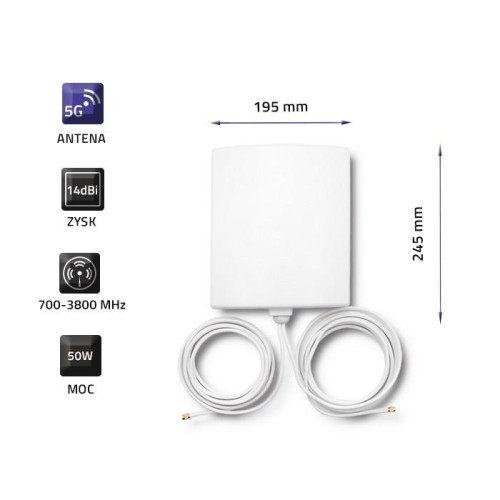 QOLTEC ANTENA 5G | 14DBI | ZEWNĘTRZNA-5531210