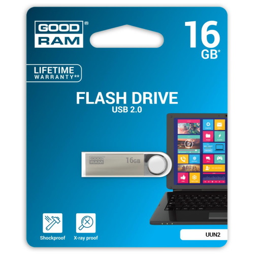 Pendrive GoodRam UUN2 UUN2-0160S0R11 (16GB; USB 2.0; kolor srebrny)-554909