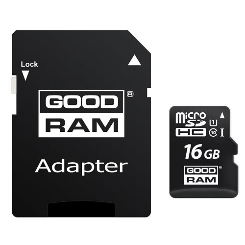 Karta pamięci GoodRam M1AA-0160R12 (16GB; Class 10, Class U1; Adapter, Karta pamięci)-555578