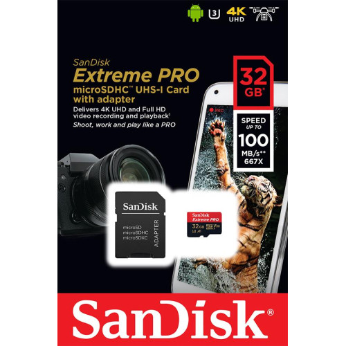 Karta pamięci SanDisk Extreme Pro SDSQXCG-032G-GN6MA (32GB; Class U3)-555763