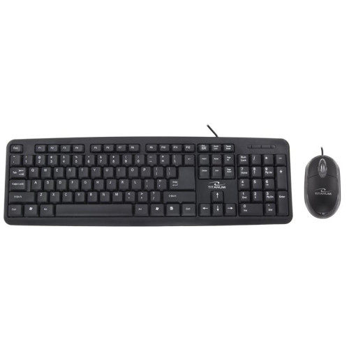 Zestaw klawiatura + mysz TITANUM TK106 (USB 2.0; (US); kolor czarny; optyczna)-558262