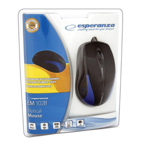 Mysz Esperanza Sirius EM102B (optyczna; 800 DPI; kolor czarny)-559361