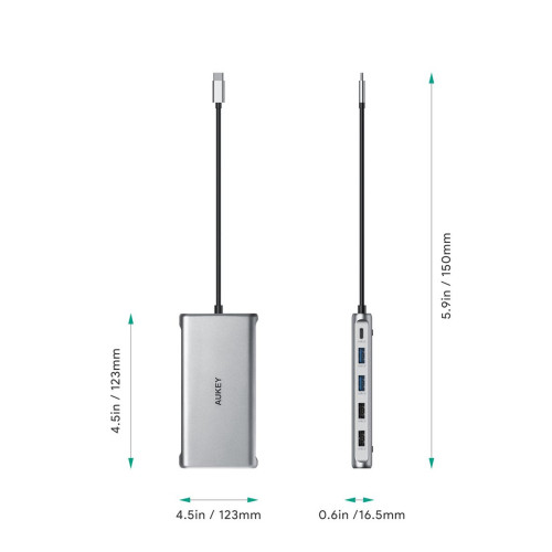 AUKEY HUB USB C CB-C78 12W1 RJ45 HDMI 4K PD 100W-5602384