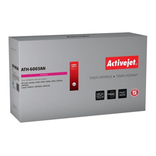 Activejet ATH-6003AN Toner (zamiennik HP 124A Q6003A, Canon CRG-707M; Premium; 2000 stron; czerwony)-573115