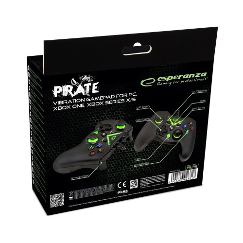 ESPERANZA GAMEPAD PC/XBOX ONE/XBOX SERIES X/S USB PIRATE EGG114K-5774477