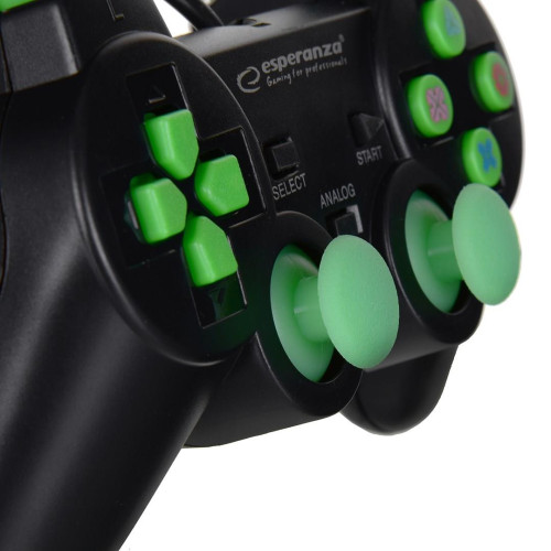 Gamepad kontroler Esperanza TROOPER EGG107G (PC, PS3; kolor czarno-zielony)-5841164