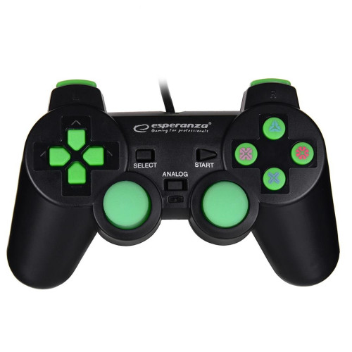 Gamepad kontroler Esperanza TROOPER EGG107G (PC, PS3; kolor czarno-zielony)-5841169