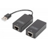 Przedłużacz/Extender USB 1.1 po skrętce Cat.5e/6 UTP/SFP do 45m, czarny, 20cm-588712