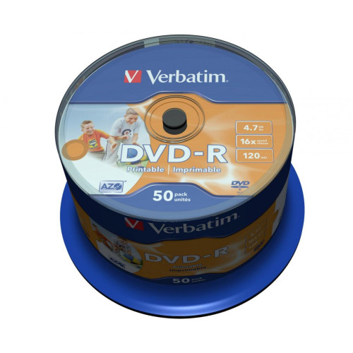 DVD-R 16x 4.7GB 50P CB PRINTABLE 43533-588205