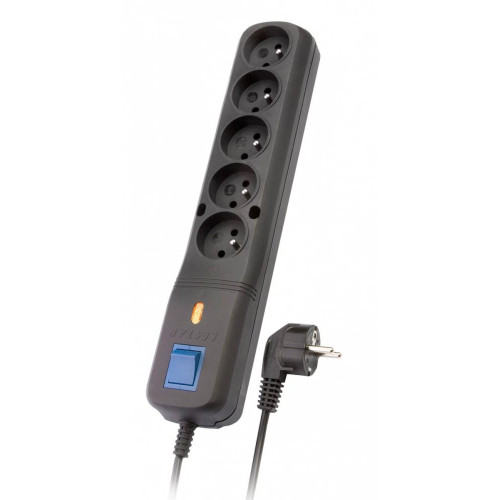 Listwa przeciwprzepięciowa LV-530W, 1L, 5,0m, czarna-588386