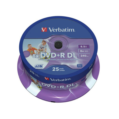 DVD+R (8x) 8,5GB DoubleLayer CB 25 PRINTABLE 43667-588485