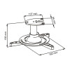 UCHWYT sufitowy 16cm DO PROJEKTORA 15kg P-101 uniwersalny pełna regulacja-589845